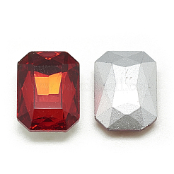 Cabochons en verre avec strass de dos avec point&nbsp;RGLA-T079-10x14mm-07