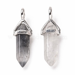 Natürliche graue Quarz-Spitzanhänger&nbsp;G-K329-63P