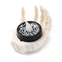 Figuras de luz LED con forma de mano de esqueleto de resina para Halloween&nbsp;AJEW-Z036-02A