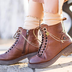 4 шт. акриловые жемчужные и латунные цепочки для ремней для ботинок&nbsp;HJEW-DR00228