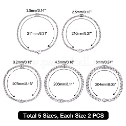 10шт 5 стиля браслеты-цепочки из нержавеющей стали 304&nbsp;BJEW-UN0001-18