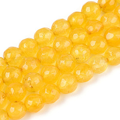 Окрашенные природные белый нефрит бисер пряди&nbsp;G-T139-6mm-60-07