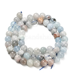 Natürliche Aquamarin Perlen Stränge&nbsp;G-F591-29B-6mm-01