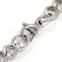 Bracelets à chaîne gourmette/chaîne torsadée en acier inoxydable 304&nbsp;STAS-A028-B143