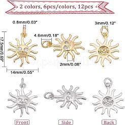 12 шт. подвески из латуни с микропаве&nbsp;KK-FH0003-95