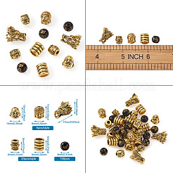 Бусины из сплава в тибетском стиле и буддийские стеклянные бусины&nbsp;TIBEB-TA0001-90AG-01