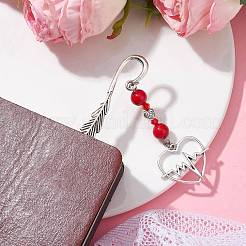 Закладки-подвески в форме сердца из сплава ко Дню святого Валентина AJEW-JK00270-02