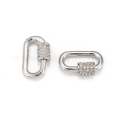 Латунь микропаве кубический цирконий винт карабин подвески с замком&nbsp;ZIRC-G160-22P