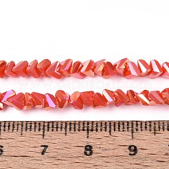 Гальванические непрозрачные стеклянные бусины&nbsp;GLAA-N022-4mm-14