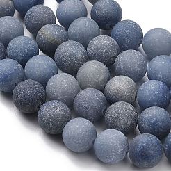 Gefärbte und erhitzte natürliche blaue Aventurinperlenstränge&nbsp;G-J376-31-10mm