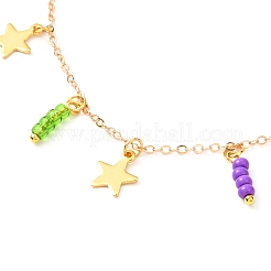 Chaînes de câble en laiton pendentif colliers ensembles&nbsp;NJEW-JN03721-02