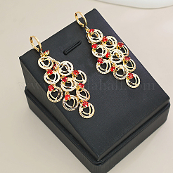 Латунное кольцо с серьгами-кольцами в форме сердца с кисточками&nbsp;MC7591