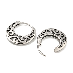 Boucles d'oreilles créoles en acier inoxydable chirurgical 316&nbsp;EJEW-D096-10F-AS