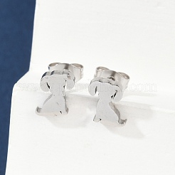 Серьги-гвоздики в форме щенка из нержавеющей стали 304&nbsp;EJEW-F227-05P