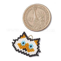 Подвески ручной работы из стеклянных бусин в форме головы кошки&nbsp;PALLOY-MZ00933-02