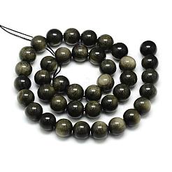 Naturale lucentezza dorata perle di ossidiana fili&nbsp;G-S150-20-10mm