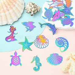 16 шт. 16 стиля ионное покрытие (IP) нержавеющая сталь 304 травленые металлические украшения подвески&nbsp;STAS-CJ0002-56