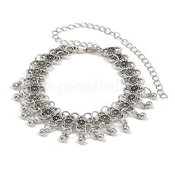 Богемный цветочный сплав браслеты на ногу для женщин&nbsp;LS-AJEW-B107-02