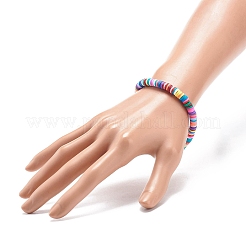 Braccialetti di perline heishi in argilla polimerica 4 pz 4 colori&nbsp;BJEW-JB08759