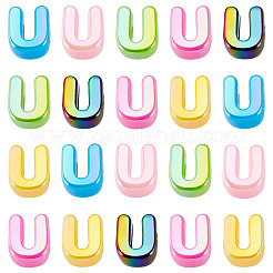 20 pièce de perles européennes en acrylique opaque avec placage UV&nbsp;OACR-TADJ0001-16U