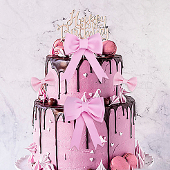 4 стиль бант из пенопласта торт вставка открытка украшение&nbsp;AJEW-DR0001-91