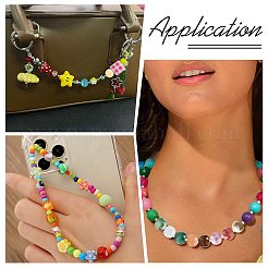120 pièce de perles européennes en acrylique imitation jade bicolores&nbsp;OACR-CJ0002-84
