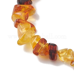 Pulseras elásticas de cuentas de ámbar natural para mujer&nbsp;BJEW-JB13256-01