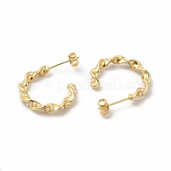 Orecchini a perno a forma di c con perline in finta perla&nbsp;EJEW-A095-09G