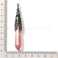 Grands pendentifs pointus en verre de quartz cerise&nbsp;LS-G-P560-02R-07