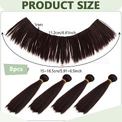 Kunststoff lange gerade Frisur Puppe Perücke Haare&nbsp;DIY-WH0656-99D