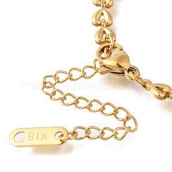 Ионное покрытие (ip) 304 нержавеющая сталь браслеты в форме сердца для женщин&nbsp;BJEW-H613-03G