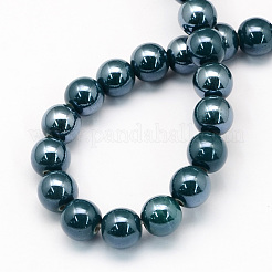 Fatti a mano pearlized rotonde in porcellana perline&nbsp;X-PORC-S489-6mm-15
