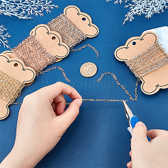 8м 4-х цветные латунные цепочки из скрепок&nbsp;FIND-PH0006-43