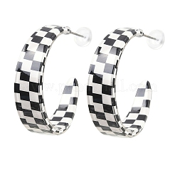 13 пара двухцветных акриловых сережек-гвоздиков в форме буквы С для женщин&nbsp;EJEW-DC0001-44