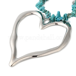 Collane multistrato con chip di turchese sintetico tinto boho e perle di plastica&nbsp;NJEW-U006-04B-P