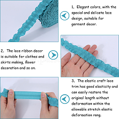 20 ярд эластичной кружевной отделки из полиэстера с рюшами&nbsp;EW-WH0018-01C