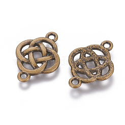Соединители из сплава в тибетском стиле с цветочным узлом&nbsp;TIBEP-R338-33AB-NR