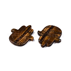 Mano de hamsa de ojo de tigre natural con figuras de ojos&nbsp;DJEW-N003-04D