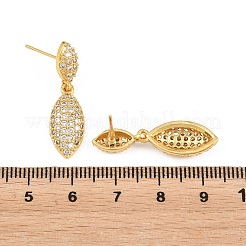 Orecchini pendenti in ottone con micro pavé di zirconi&nbsp;KK-Z166-08G