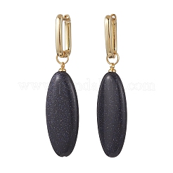 2 paio di orecchini a cerchio in pietra d'oro blu sintetica e howlite naturale&nbsp;EJEW-JE07000