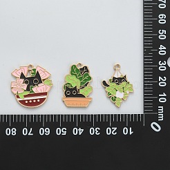 15pcs 3 styles de pendentifs en émail en alliage&nbsp;ENAM-CJ0004-18