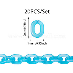 20 connecteur à maillons rapides en acrylique transparent&nbsp;OACR-TADJ0001-03I