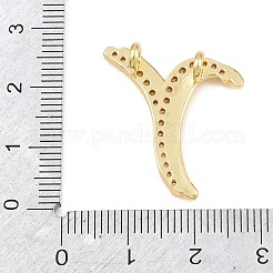 Pendenti in zirconi cubici trasparenti in micro pavè di ottone&nbsp;CU-CBA8481-01G-Y