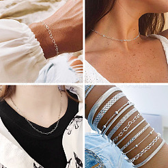 925 серебряная цепочка с сердечками&nbsp;STER-TA0001-35