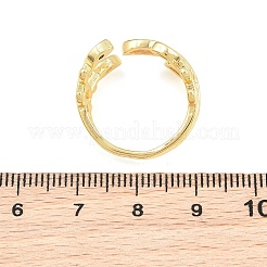 Anillos abiertos tipo brazalete de latón con circonitas cúbicas engastadas&nbsp;CU-CBACDF6-09G-02