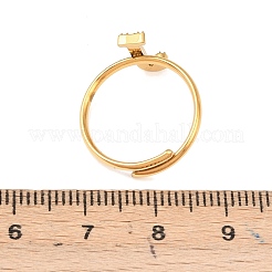 Bagues ouvertes en acier inoxydable 304 avec micro pavé de zircones cubiques&nbsp;RJEW-D336-01G-03