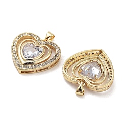 Ciondoli in ottone con placcatura a cremagliera con micro pavé di zirconi chiari&nbsp;KK-Z064-07G