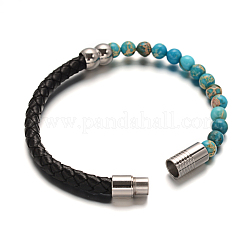 Pulseras de cordón de cuero&nbsp;BJEW-E273-02B