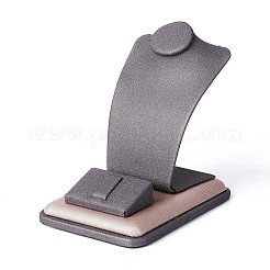 Trifoglio in legno con espositori per collane in pelle pu&nbsp;ODIS-F005-01A