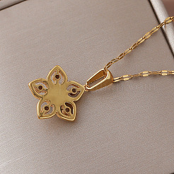 Colliers pendentifs vintage en acier inoxydable 304 et turquoise synthétique&nbsp;RQ4537